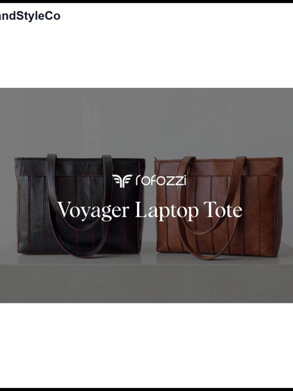 Vegan Leather Laptop Tote Bag Padded Compartment Trolley Sleeve Work - Picture 6 of 6